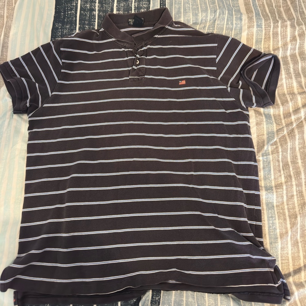 Denim & Supply Ralph Lauren Navy Striped Polo Shirt